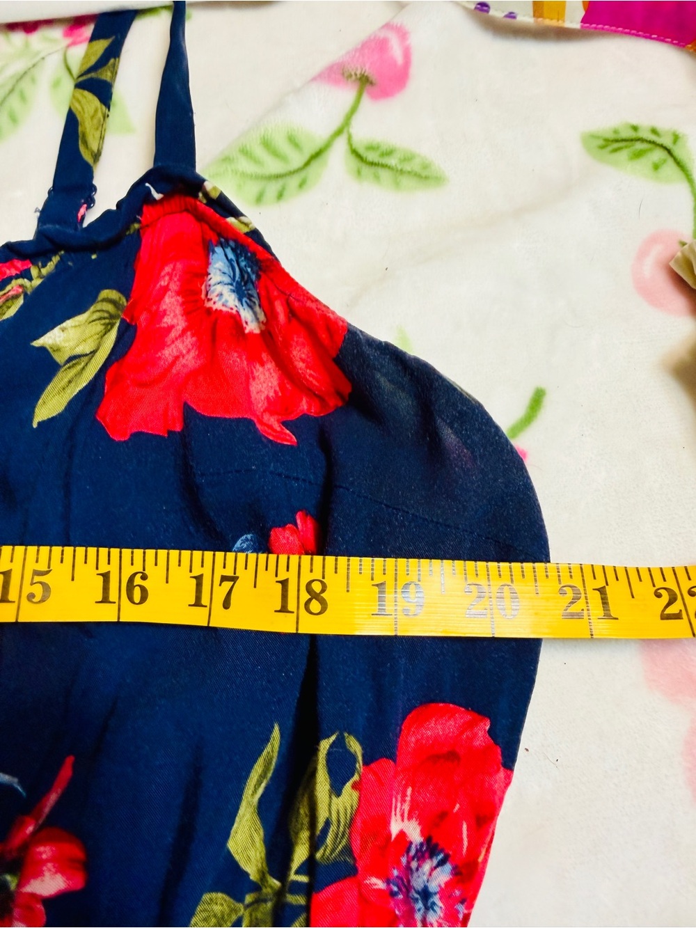 Torrid Navy Midi Dress with Red Floral Print Size 2X - Picture 5 of 6